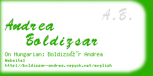 andrea boldizsar business card